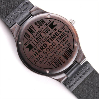 To My Son - Engraved Wooden Watch Gift Set - SLDDL0031 - Sunshine Letters Co